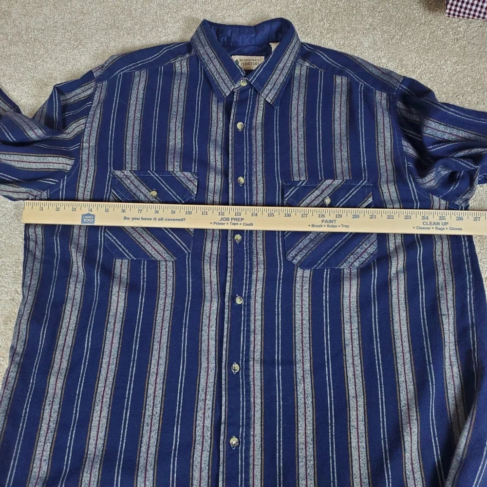 Vintage Northwest Territory Flannel Shirt Men's Size XLT Long Sleeve Striped‎